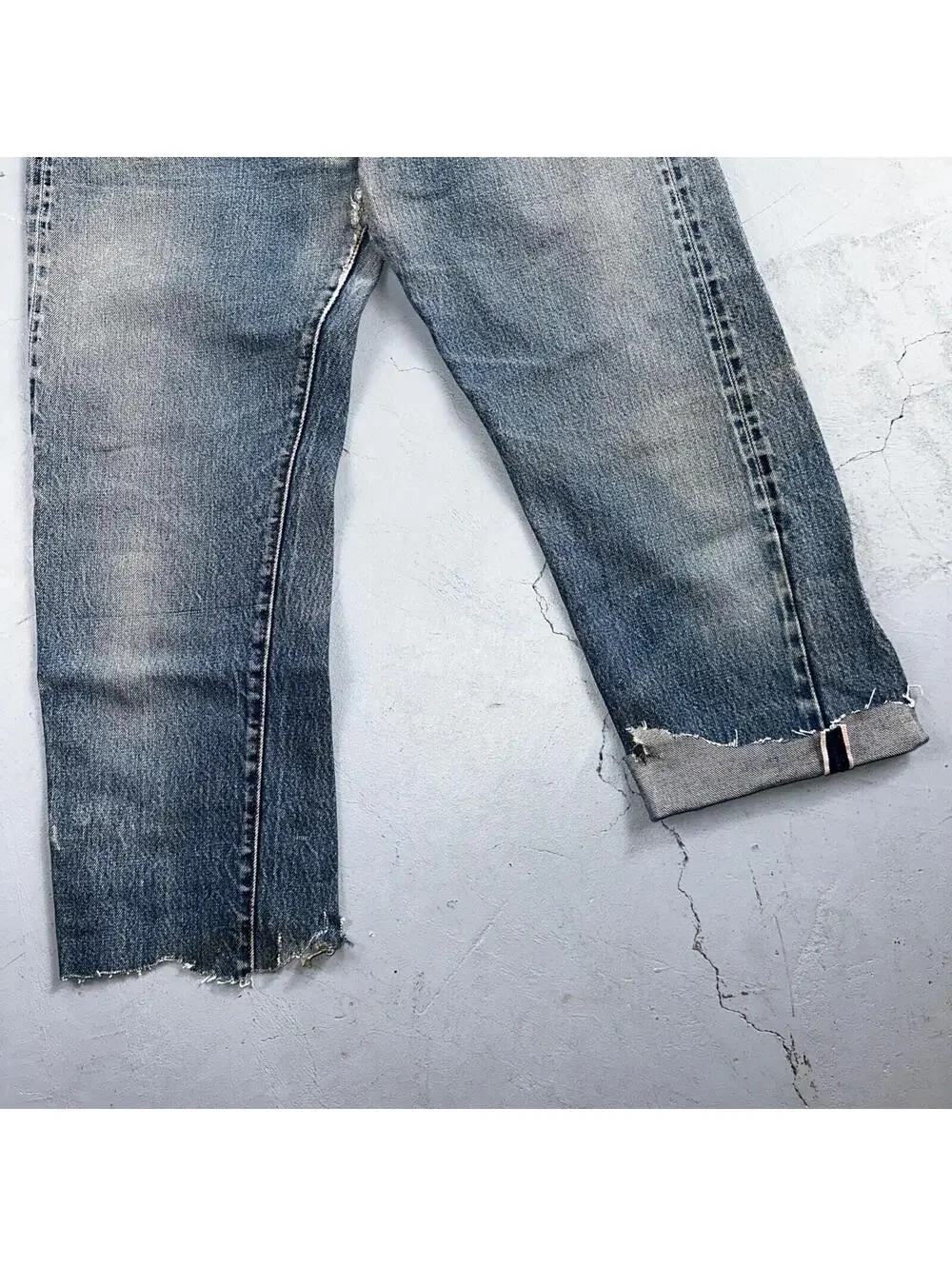 Levis 501 Vintage 80s Redline Selvedge USA XX Jeans Light Wash Capri Act 30x25